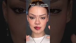 makeup challenge: black cat makeup vs golden retriever makeup✨