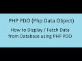 How to Display / Fetch Data from Database using PHP PDO