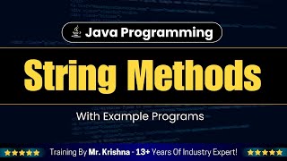 String Methods with Example Programs || Strings in Java || Java Programming