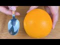 Learn how to cut oranges like this, without dirty hands or juice