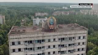 Chernobyl devastation seen from above