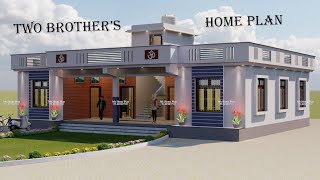 2200 Sq.ft East Face Home Design |2 Brother Simple colour  House  Design II 3D Home Design Idea