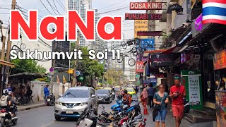 [4K UHD] Walk around Nana Area and Sukhumvit Soi 11 in Bangkok, Thailand