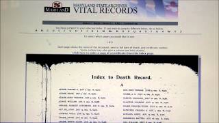 How to Search Maryland State Archives Death Records