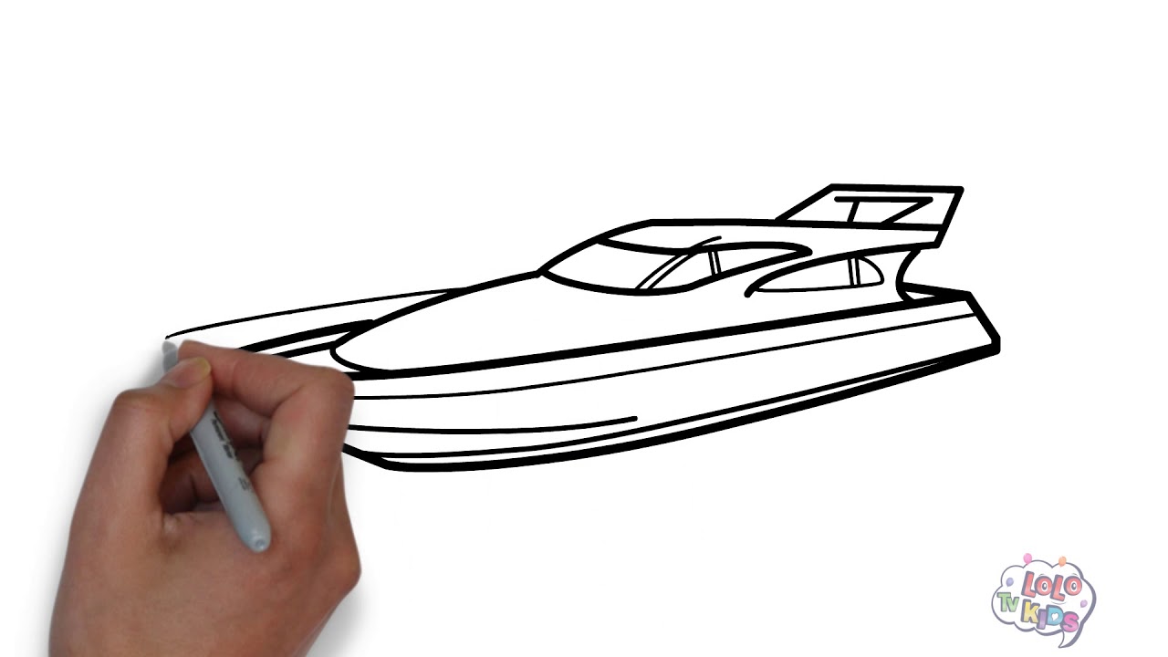 Speed Boat Drawing For Kids | TVlolo Kids - YouTube