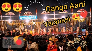 Ganga Aarti Varanasi 😍❤️ #gangaaarti #varanasi #kashi #aarti