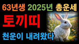 2025년 을사년 63년생 61세 62세 토끼띠 부자되는 총운세