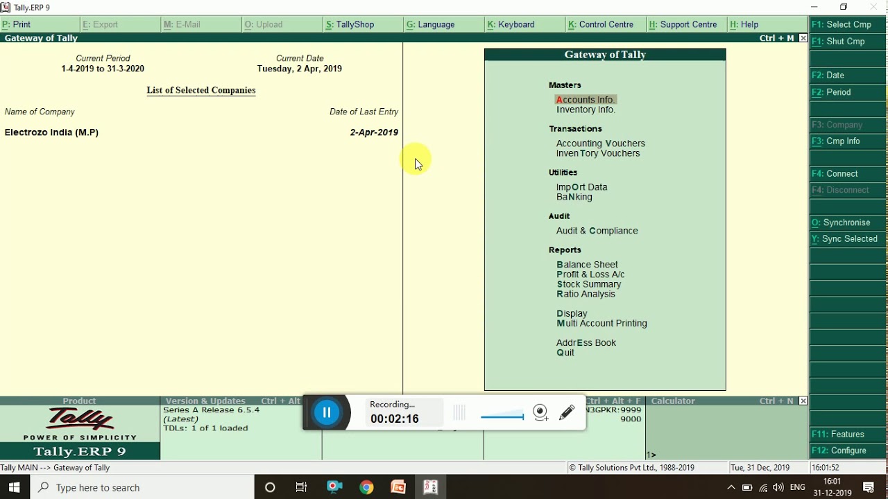 Basic Tally Knowledge Youtube