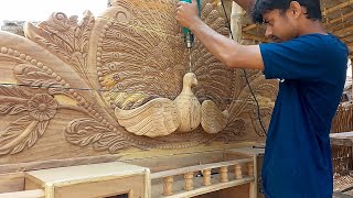 Wood Carving ✓ how To Make Peacock | Wood Working | Design Ajmat Work