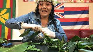 Making a Ti Maile Lei