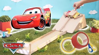How to Make a DIY Cardboard Car Race Track | Activities for Kids | Pixar Cars