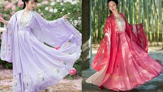 Beautiful Chinese hanfu dress design/female hanfu dress ideas.