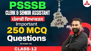 PSSSB CLERK SENIOR ASSISTANT 2024| ਪੰਜਾਬੀ ਵਿਆਕਰਨ Important 250 MCQ Questions |By Rohit sir