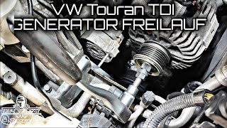 VW Touran 1T | Geräusche am Riementrieb | Freilauf Generator wechseln | Drehmomentwerte | Freewheel