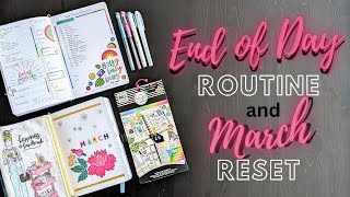 Planner Life: End of Day Routine and March 2023 Reset | Passion Planner PWM | BUJO | Routine