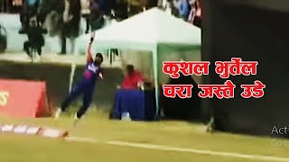 Kushal Bhurtel's FLYING SAVE and run out against Namibia | Kushal Bhurtel fielding