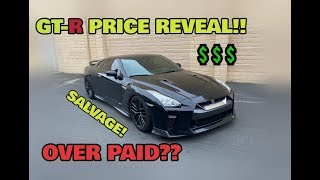 Cheap SALVAGE GTR From COPART Price Reveal!! Copart build breakdown + GTR Drift