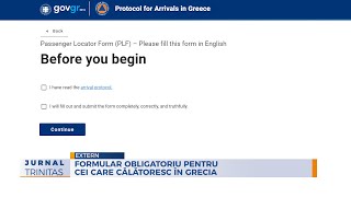 Formular obligatoriu pentru cei care călătoresc în Grecia