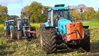 Chopping corn stuck in the mud