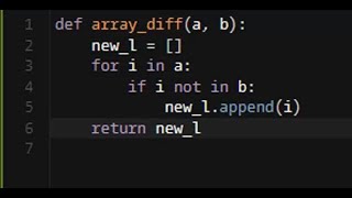Python - Array.diff | Codewars 6KYU