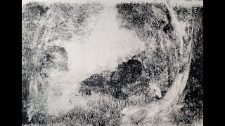 Super Short! Tonalist Monotype Print With Akua Ink, Round 4  #shorts #shortvideos  #tonalism