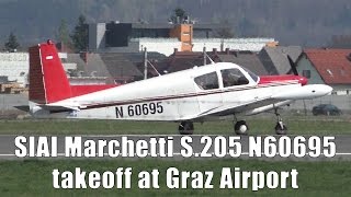 SIAI Marchetti S.205-20/R takeoff at Graz Airport | N60695