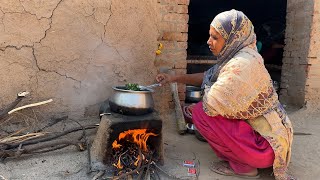 Lady Finger Recipe by an Old Woman in the Village Home | Daily Routine of Old Woman with her Kids