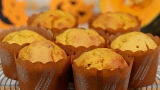 Pumpkin Muffins Recipe (Halloween Dessert with Walnuts and Sweet Kabocha Squash) | Cooking with Dog