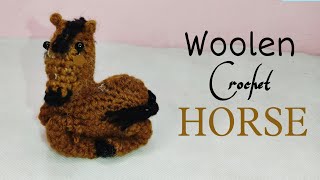 Learn and Make Handmade Woolen Crochet  HORSE 🐎 in Super Easy Tutorial | Animal craft for Beginners