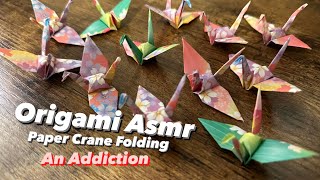Asmr Relaxation - Folding Origami Paper Cranes Paper Crinkle Sounds