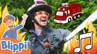 Firetruck Song | BLIPPI Firefighter | Educational Songs For Kids