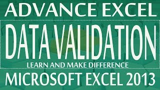 Data Validation - Advance Excel Program 2013 (Demo Module 01 Class#19)