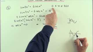 2007 SQA Higher Maths:  paper 1 no.6   Double angle trig equation