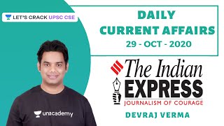 29-Oct-2020 | Daily Current Affairs | Indian Express News Paper | UPSC CSE/IAS 2021 | Devraj Verma