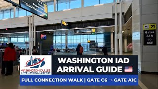 Arrival at IAD Airport | Walking Tour from Gate C6 ➝ Gate A1C