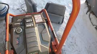 RIDGID RD6800 generator running on propane with 2500W load