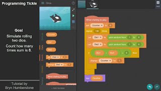 Dice rolling simulation in Tickle