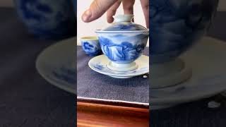 tea set  景德鎮手繪蓋碗，全手工陶瓷滿工功夫茶具，喜歡就來直播間 茶生活 器物之美 茶具茶道 茶器