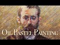 Oil Pastel Painting Process from Start to Finish (No Background Music)