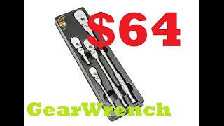 $64 for the set GearWrench 81230F 4 Piece Full Polish Flex Handle Ratchet Set ends in five hours