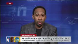 Stephen A Smith Talks about Kevin Durant Joining Warriors