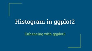 R Tutorial | Creating and enhancing histogram using ggplot package | R Programming | ggplot