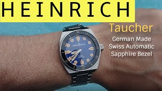 Heinrich Taucher 70's Inspired Diver Sellita SW200 Swiss Automatic - Made in Germany Dive Watch