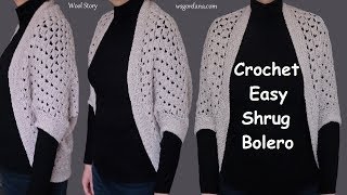 Crochet Easy Shrug Bolero - DIY Tutorial (Heklani Bolero)