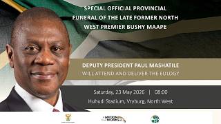Deputy President delivers the eulogy at the funeral of former North West Premier Bushy Maape.