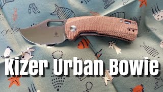 Kizer Urban Bowie V2578C2 154CM, Natural Micarta, pocket knife, Dirk Pinkerton design.