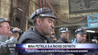 MINA PETRILA S-A ÎNCHIS DEFINITIV