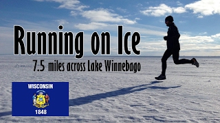 RUNNING ON ICE! Winter Running in WISCONSIN || Crossing a frozen Lake Winnebago