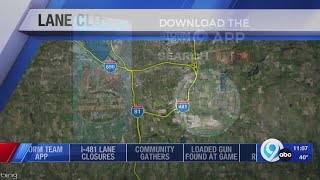 Lane Closures Along I-481 to Start Monday