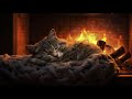 Peaceful Evening Fireplace and Gentle Purr | Cozy Purring Cat ASMR